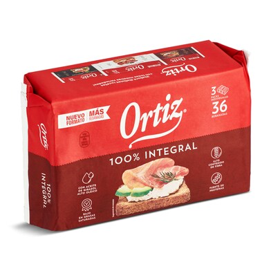 Pan tostado integral Ortiz bolsa 36 unidades-0