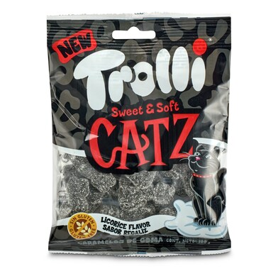 Golosinas gatos sabor regaliz Trolli bolsa 100 g-0