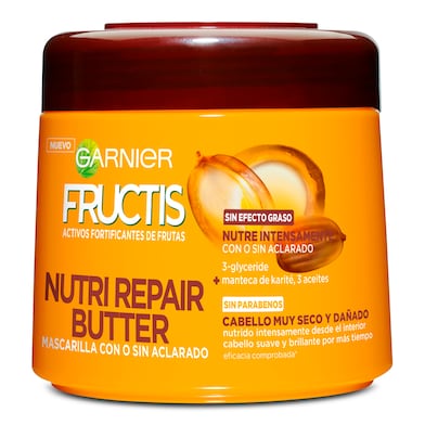 Mascarilla nutri repair 3 butter cabello muy seco Fructis frasco 320 ml-0
