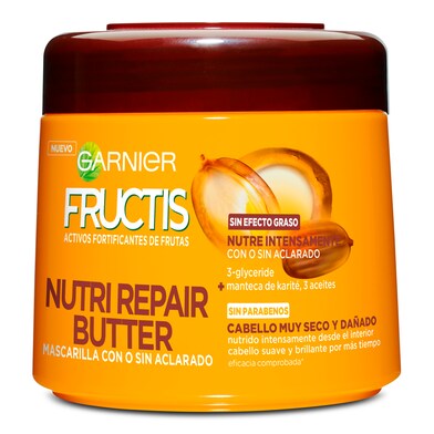 Mascarilla nutri repair 3 butter cabello muy seco Fructis frasco 320 ml-0