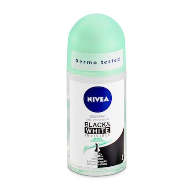 Desodorante roll-on invisible active for black & white Nivea bote 50 ml-0