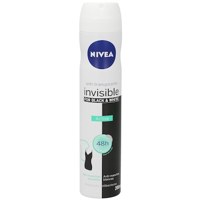 Desodorante invisible for black & white active Nivea spray 200 ml-0