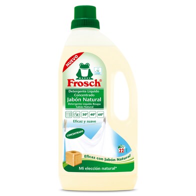 Detergente máquina líquido jabón natural Frosch botella 22 lavados-0 Detergente máquina líquido jabón natural Frosch botella 22 lavados-0