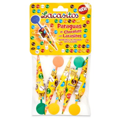 Paraguas de chocolate con grageas Lacasitos bolsa 55 g-0 Paraguas de chocolate con grageas Lacasitos bolsa 55 g-0