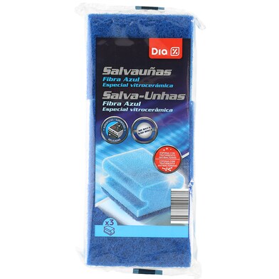 Salvauñas fibra azul especial vitrocerámica Dia bolsa 3 unidades-0 Salvauñas fibra azul especial vitrocerámica Dia bolsa 3 unidades-0