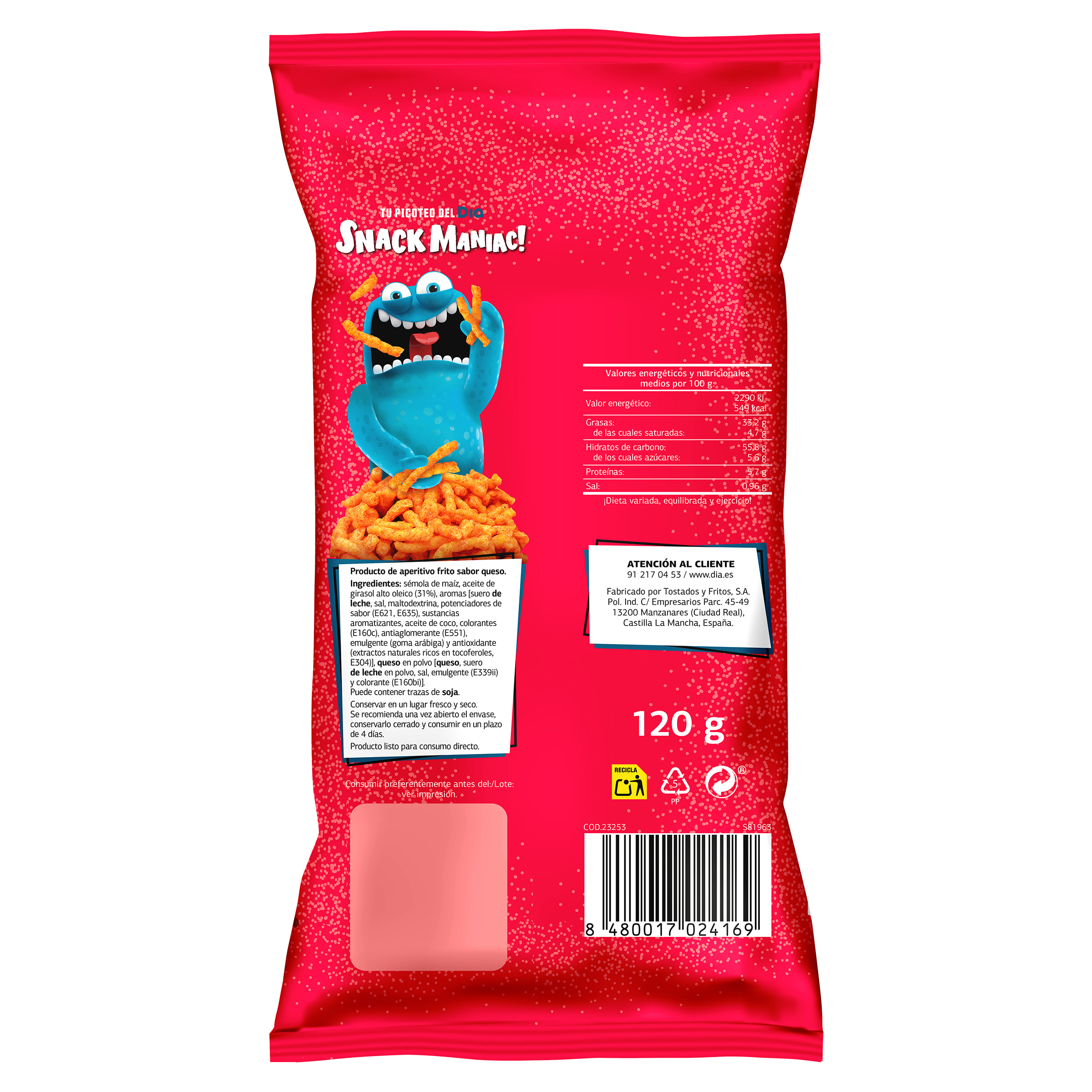 Torzitos Dia Snack Maniac 120 g