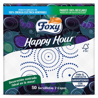 Servilletas happy hour Foxy bolsa 50 unidades-0 Servilletas happy hour Foxy bolsa 50 unidades-0