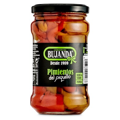 Pimientos del piquillo rojos y verdes Bujanda frasco 220 g-0 Pimientos del piquillo rojos y verdes Bujanda frasco 220 g-0