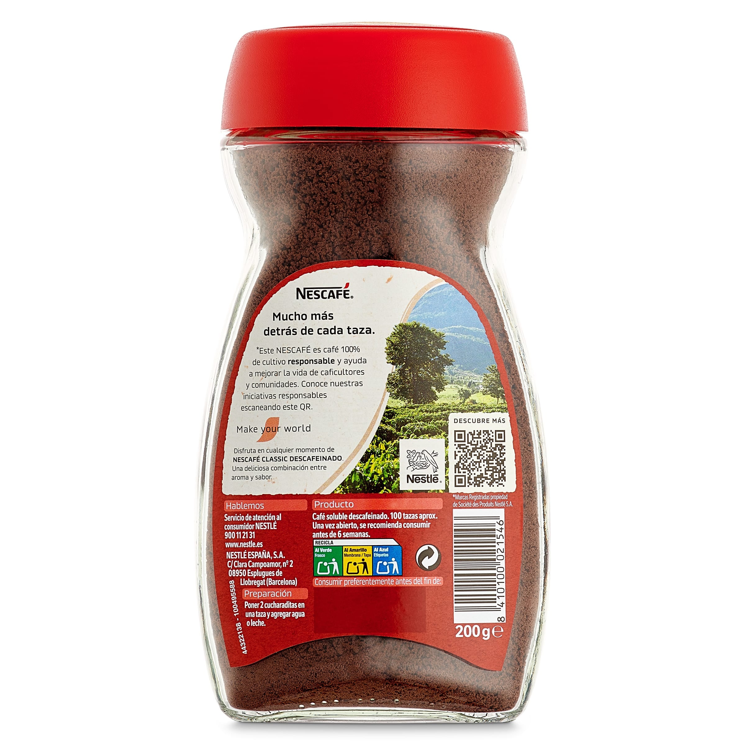 Café soluble descafeinado Nescafé 200 g