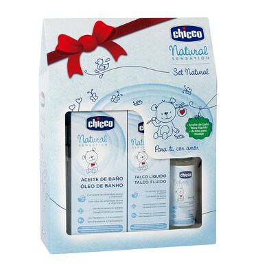 Pack aceite de baño 200 ml + talco 100 ml + aceite masaje 100 ml Chicco caja 1 unidad-0 Pack aceite de baño 200 ml + talco 100 ml + aceite masaje 100 ml Chicco caja 1 unidad-0