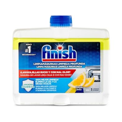 Limpiador para máquina lavavajillas aroma limón Finish botella 250 ml-0