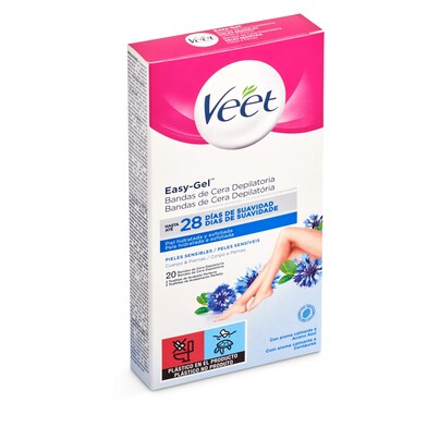 Bandas de cera depilatoria piel sensible Veet caja 20 unidades-0 Bandas de cera depilatoria piel sensible Veet caja 20 unidades-0