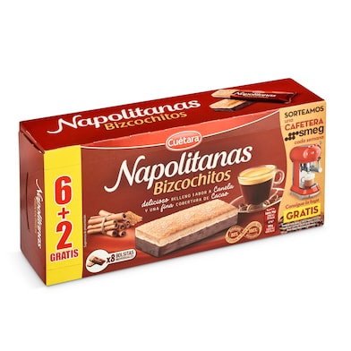 Bizcochitos con relleno sabor canela Cuétara Napolitanas caja 145 g-0