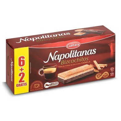 Bizcochitos con relleno sabor canela Cuétara Napolitanas caja 145 g-0