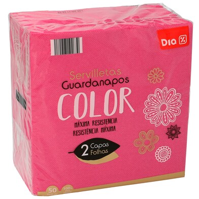 Servilletas rosadas 2 capas 33x33 cm Dia bolsa 1 unidad-0 Servilletas rosadas 2 capas 33x33 cm Dia bolsa 1 unidad-0