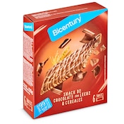 Barritas de cereales y cacao bañadas en chocolate con leche Bicentury caja 120 g
