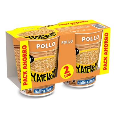 Fideos orientales pollo Gallina Blanca Yatekomo bote 2 x 60 g-0