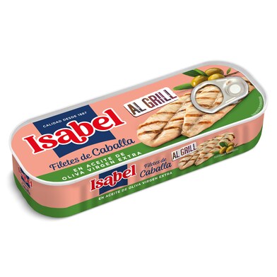 Filetes de caballa en aceite de oliva virgen al grill Isabel lata 120 g-0