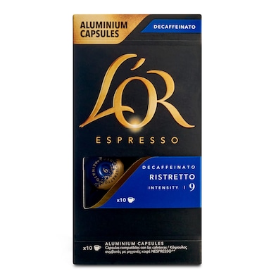 Café en cápsulas espresso ristretto descafeinado L'Or caja 10 unidades-1