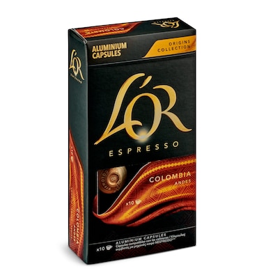 Café en cápsulas espresso Colombia L'Or caja 10 unidades-0