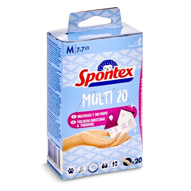 Guantes desechables talla M Spontex bolsa 20 unidades-0 Guantes desechables talla M Spontex bolsa 20 unidades-0
