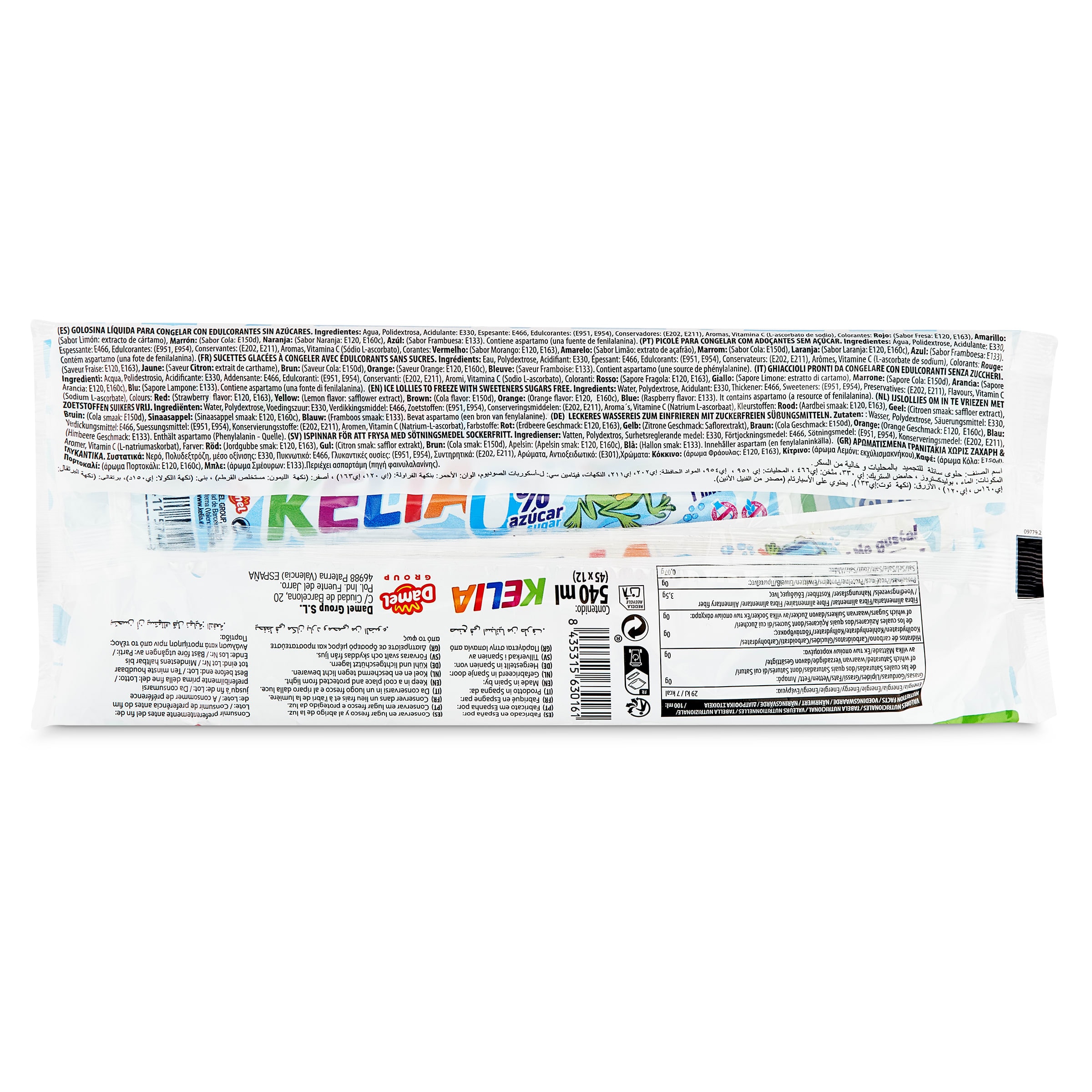 Mix polos para congelar sin azúcar Kelia 12 x 45 ml