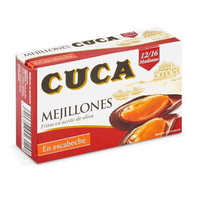 Mejillones en escabeche 12/16 piezas Cuca lata 69 g-0 Mejillones en escabeche 12/16 piezas Cuca lata 69 g-0