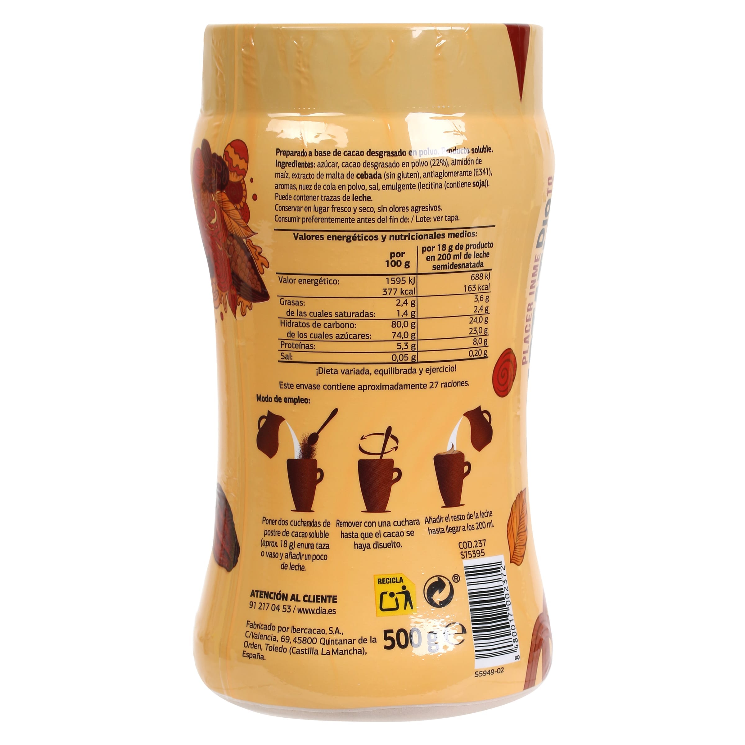 Cacao soluble Dia Temptation 500 g