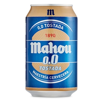 Cerveza tostada 0,0% alcohol Mahou lata 33 cl-0