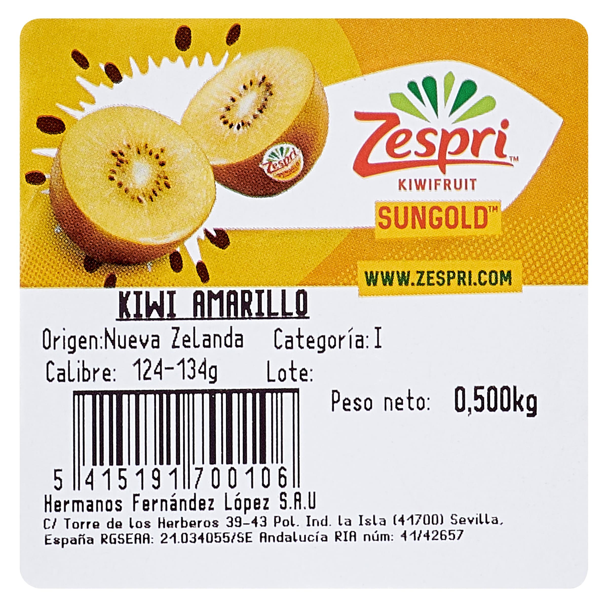 Kiwi amarillo Zespri bandeja 500 g