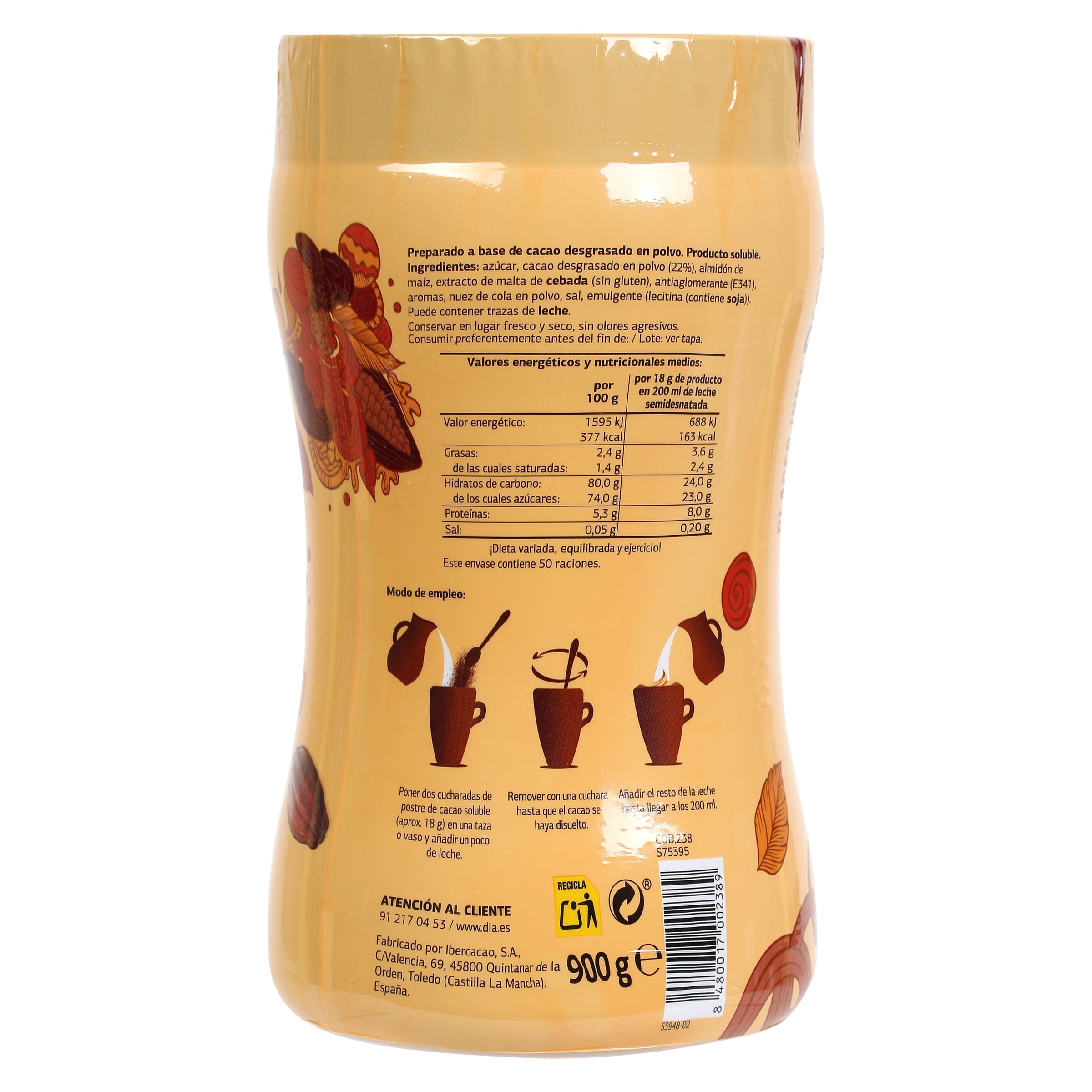 Cacao soluble Dia Temptation 900 g