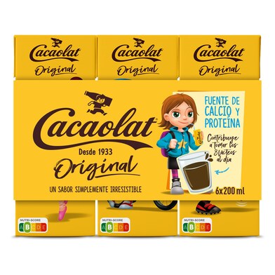 Batido de chocolate Cacaolat brik 6 x 200 ml-0 Batido de chocolate Cacaolat brik 6 x 200 ml-0