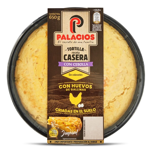 Tortilla De Patatas Con Cebolla Palacios Bandeja 650 Gr.