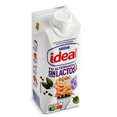Leche evaporada sin lactosa Ideal brik 525 g-0 Leche evaporada sin lactosa Ideal brik 525 g-0