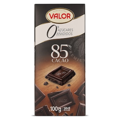 Chocolate negro 85% cacao sin azúcar añadido Valor 100 g-0