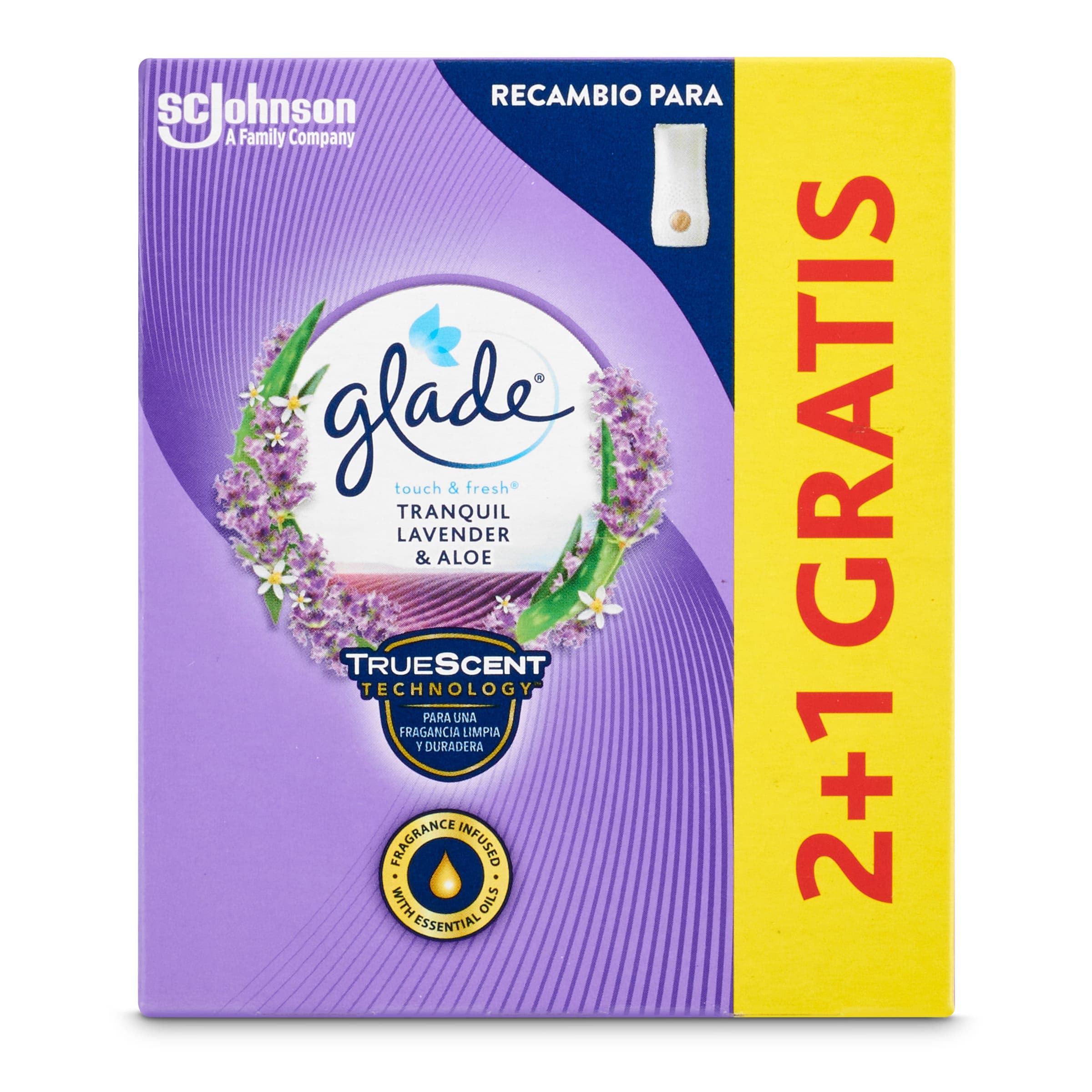 Ambientador lavanda recambio Glade 3 unidades