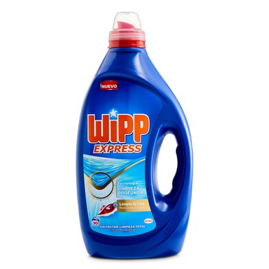 Detergente máquina líquido limpio y liso Wipp Express botella 30 lavados-0