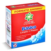 Detergente máquina en polvo básico Ariel caja 40 lavados