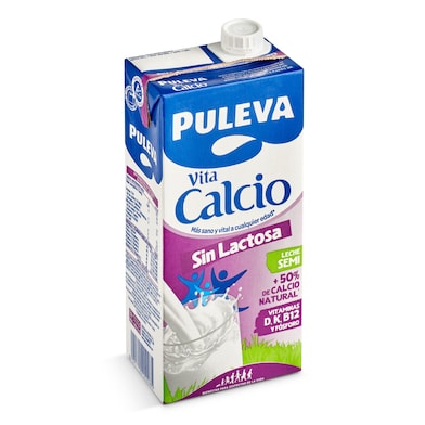 Leche semidesnatada calcio sin lactosa Puleva brik 1 l-0