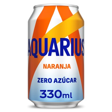 Bebida refrescante de naranja zero Aquarius lata 330 ml-0