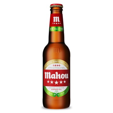 Cerveza sin gluten Mahou 5 Estrellas botella 33 cl-0