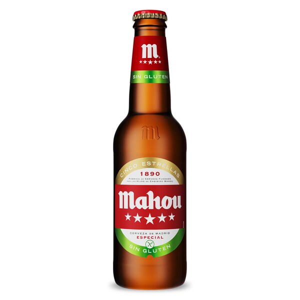 Cerveza Sin Gluten Mahou 5 Estrellas Botella 33 Cl.