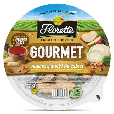 Ensalada gourmet con nueces y queso de cabra Florette 175 g-0 Ensalada gourmet con nueces y queso de cabra Florette 175 g-0