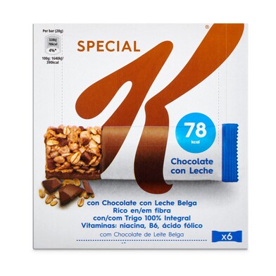 Barritas de cereales integrales con chocolate con leche Kellogg's Special K caja 120 g-1 Barritas de cereales integrales con chocolate con leche Kellogg's Special K caja 120 g-1