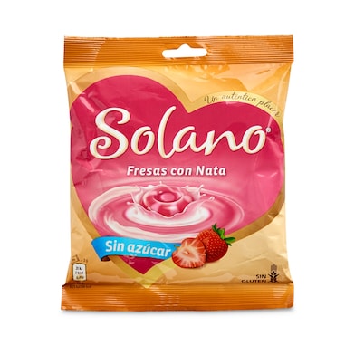 Caramelos sabor fresas con nata Solano bolsa 99 g-0