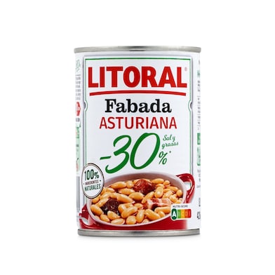 Fabada asturiana bajo en sal Litoral lata 435 g-0