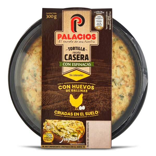 Tortilla De Patatas Con Espinacas Palacios Bandeja 300 Gr.