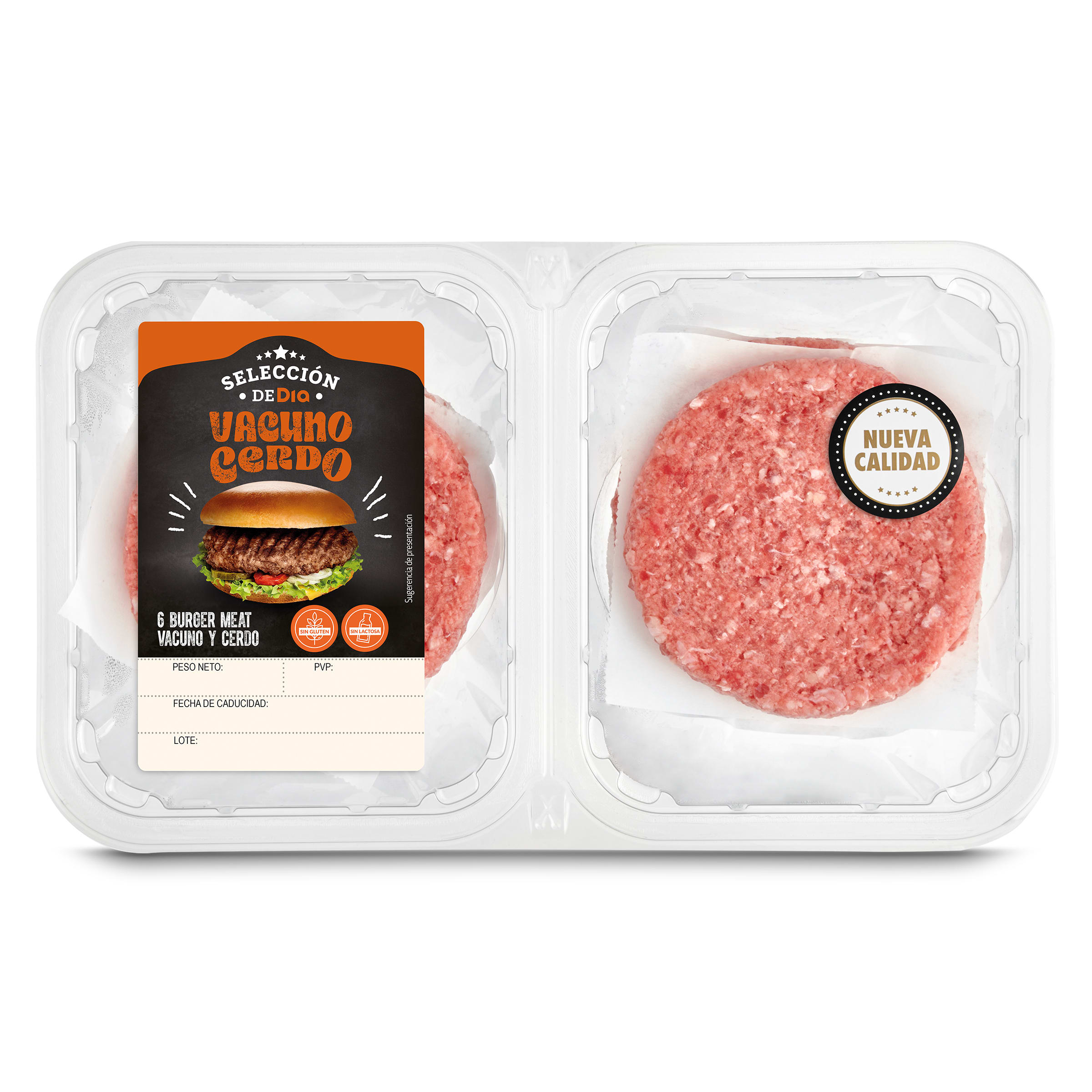Burger de cerdo y vacuno 6 unidades Selección de Dia 540 g