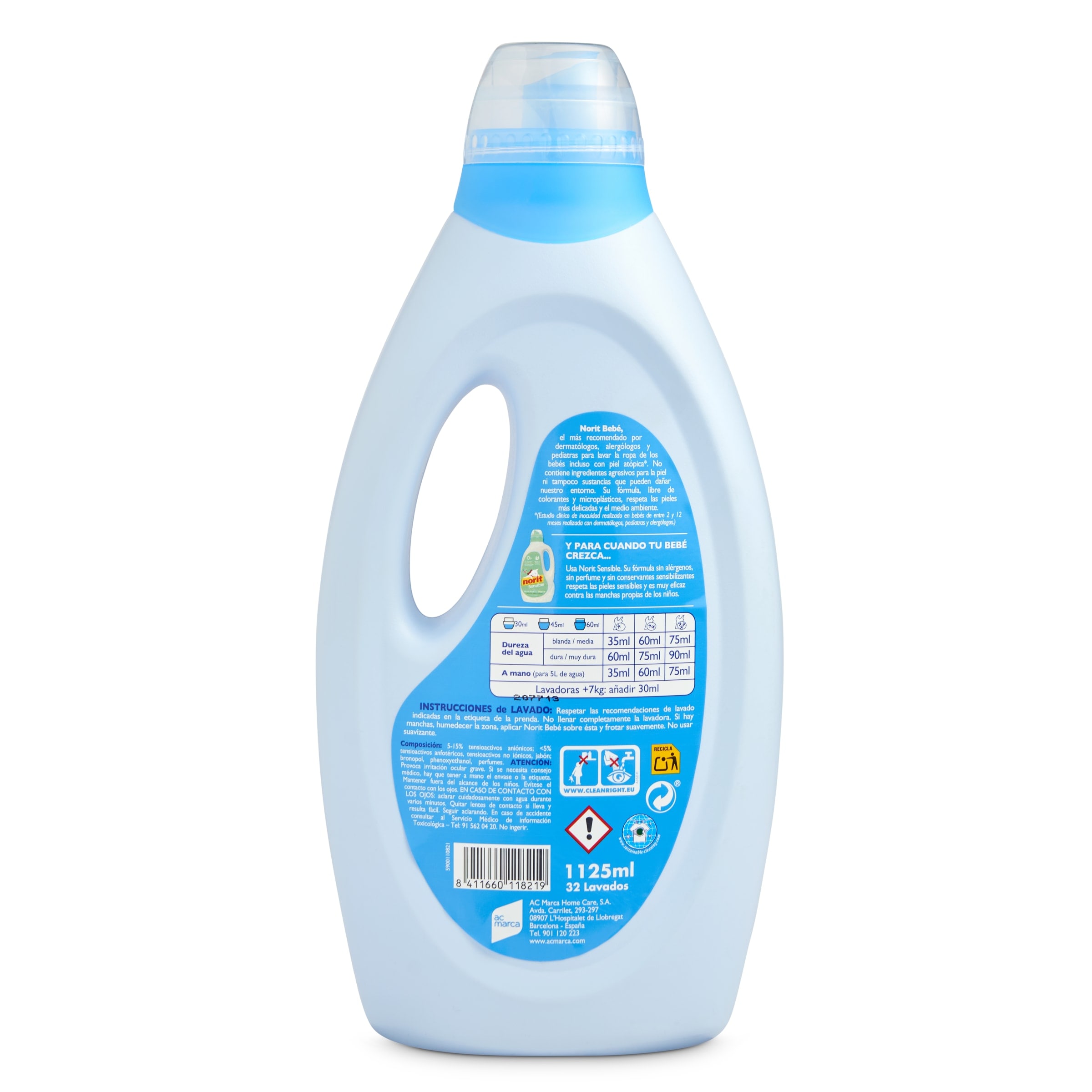 Detergente líquido bebé Norit 32 lavados