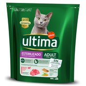 Alimento para gatos esterilizados con buey Ultima bolsa 800 g